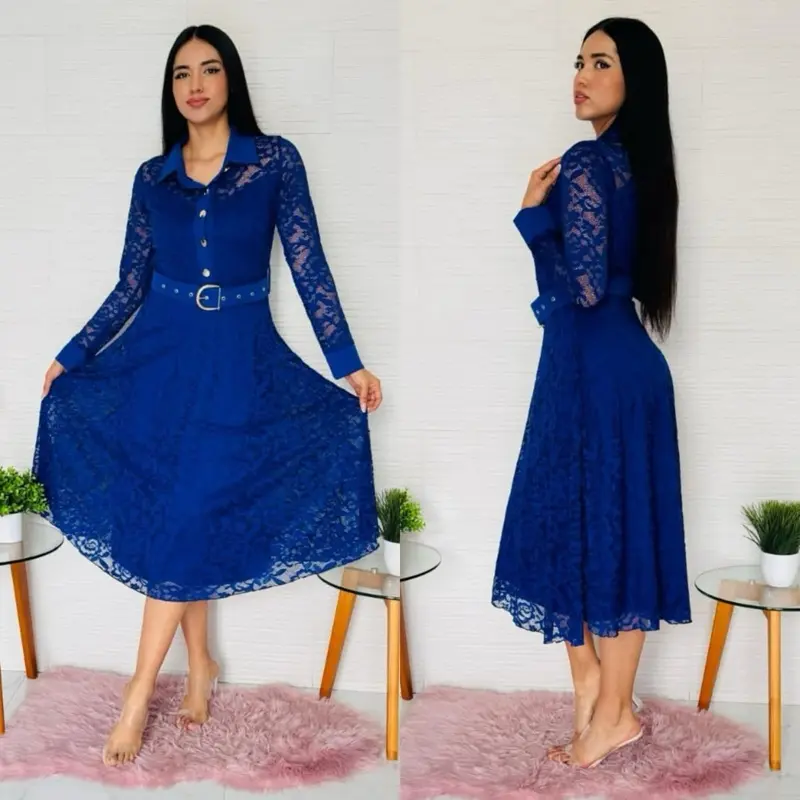 Beautiful Blue mid lace dress perfect for church one size for S/M