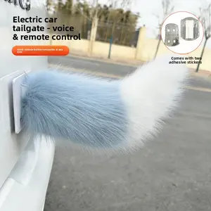 Fluffy Moving Fox Tail for Car Rear Decoration Sound Sensor Remote Control Swing Tail Plush Auto Accessory Clip On Vehicle Ornament Cute Funny Car Gift for Drivers Car Lovers Women Men Unique Road Trip Decor Interactive Puppy Robotic