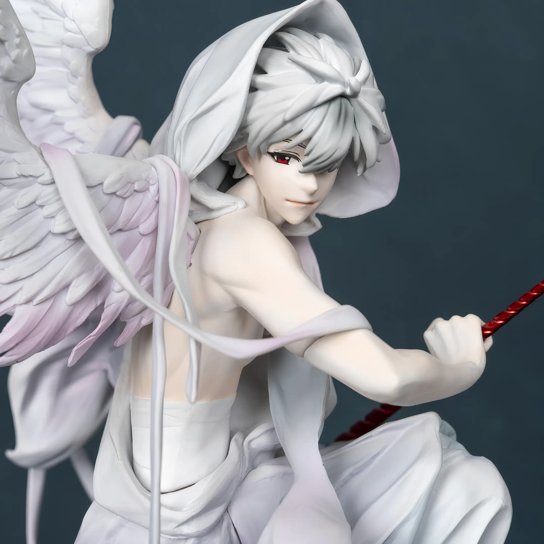 Anime Character Angel-Shaped Artificial Resin Boxed Figurine - Kaworu Nagisa, 17th Apostle, Winged, Longinus Spear, Home Decor Gift for Otaku Fans, Collectible GK PVC Figurines, Angel-Shaped Figurines