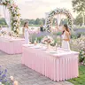 2Pack Spandex Tablecloths for Rectangle Tables 4/6/8 FT Wrinkle Free Washable Table Cloth Rectangle Stretch Fitted Table Cover with Skirt for Wedding Birthday Party Banquet Baby Shower Buffet Event Summer Vibes Outdoor ,christmas decor 2026