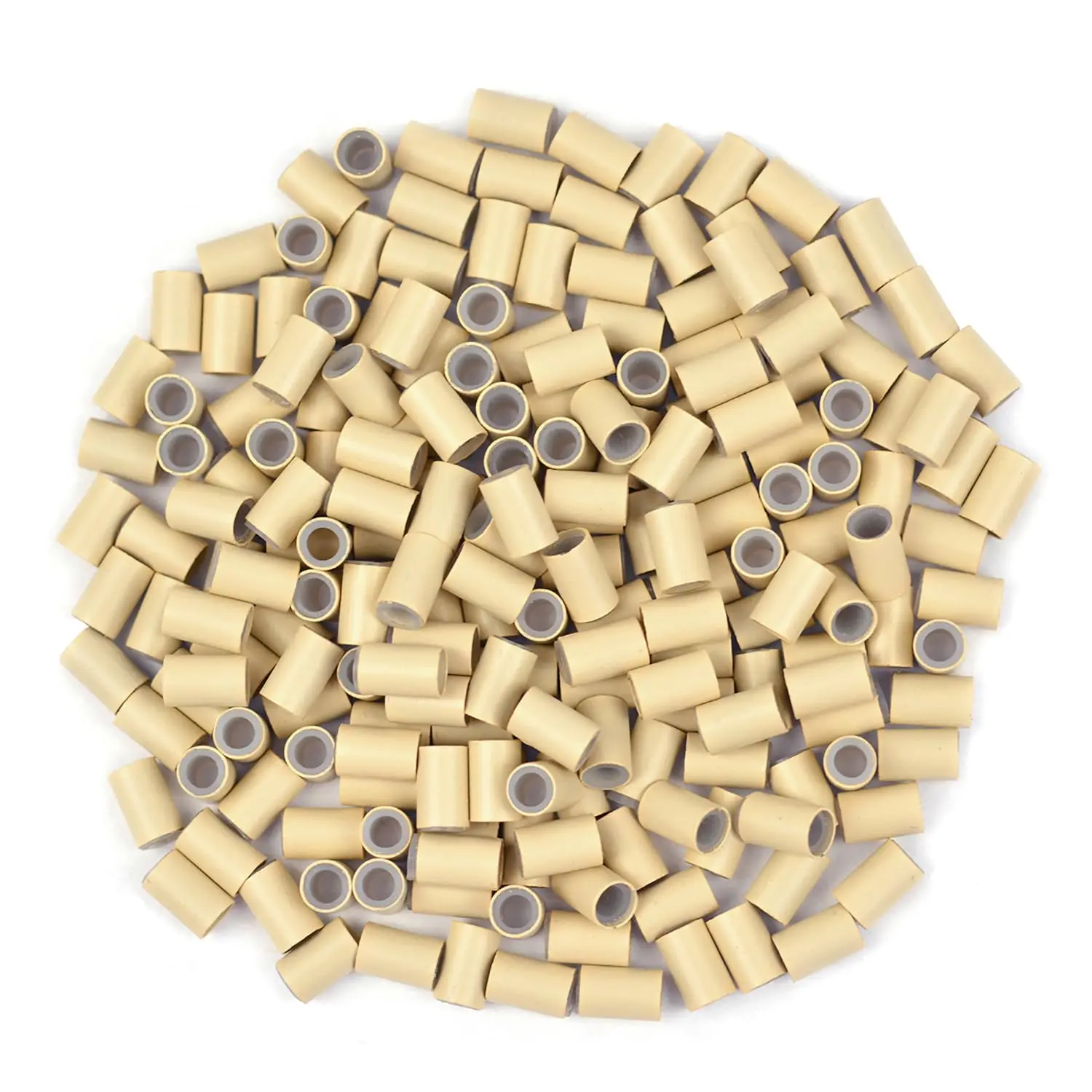 200 Pcs Silicone Lined Micro Rings Links Beads 4.0 * 2.8 * 6.0 mm Hair Beads for Hair Extensions