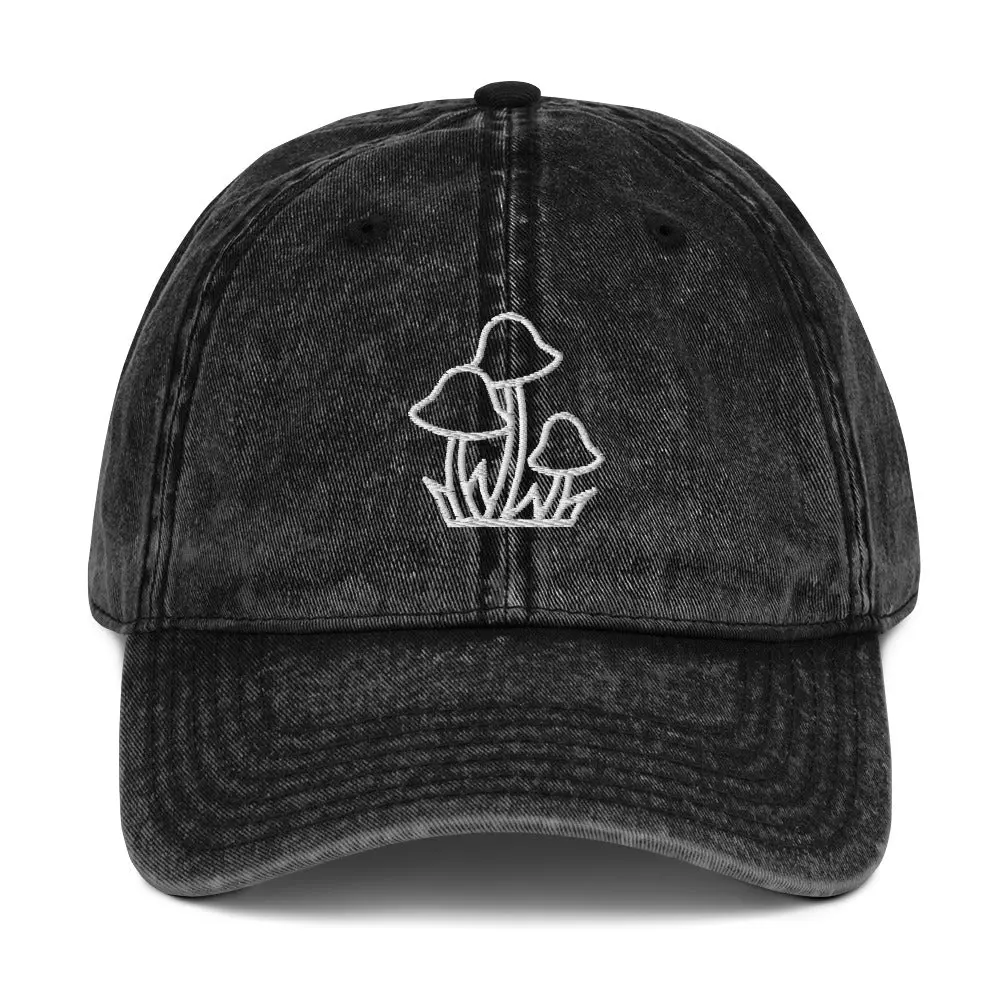 Vintage Mushroom Embroidered Cap
