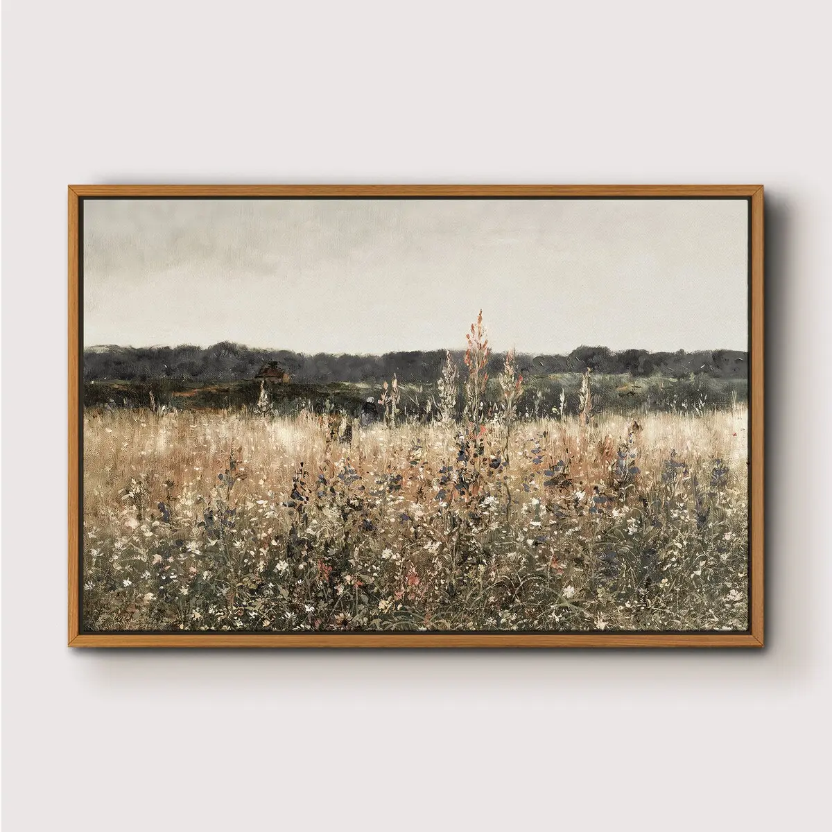 Room Decor, Rustic Country Landscape for Living Room, Poster Nature Wall Decor, Wildflower Field Landscape Printing Large Wall Art Print Unframed