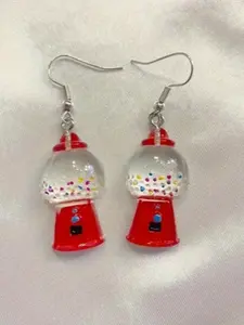 Creative Bubble Gum Machine Earrings, Cute Jewelry Candy Dispenser Earrings, Unique Design Ear Accessories for Parties and Events
