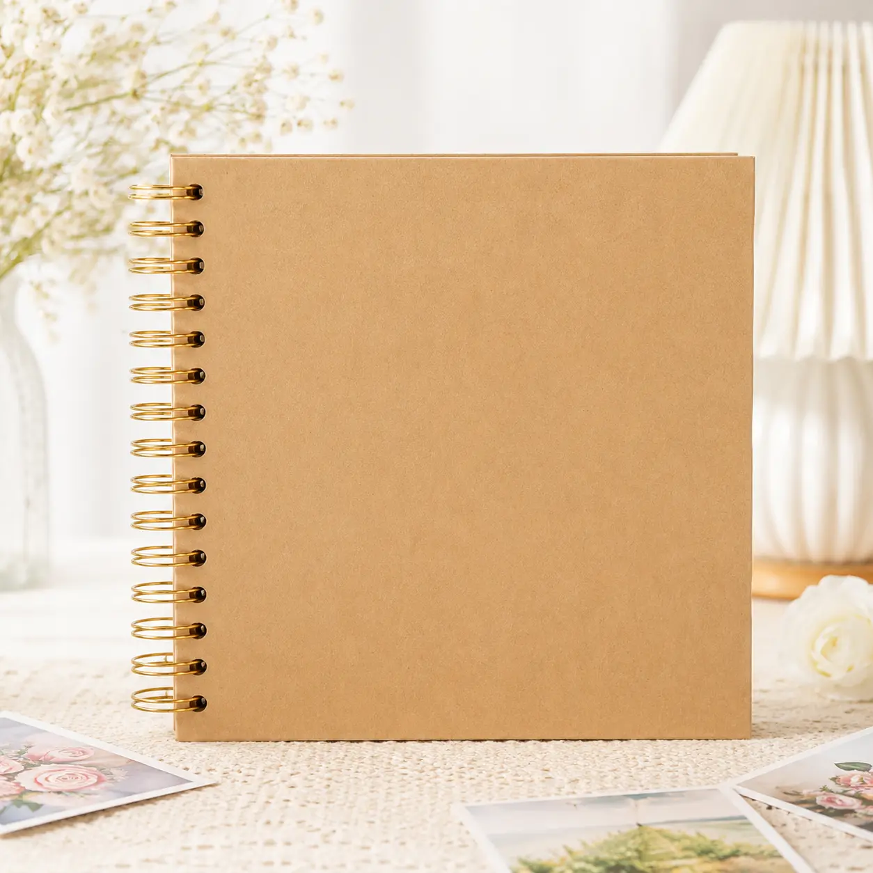 Couples’ Anniversary Scrapbook Album - DIY Kraft Paper Memory Book, Spiral-Bound, Custom Layouts, 40 Pages, Journaling/Travel Journal Ready, Family Gifts for Birthday, Students’ Handmade Keepsake