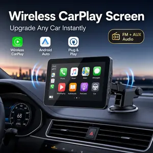 Wireless Carplay Screen for Any Car, Upgrade Old Car with Smart Features, Fm/aux Audio, Navigation, Music, Hands-Free Calls