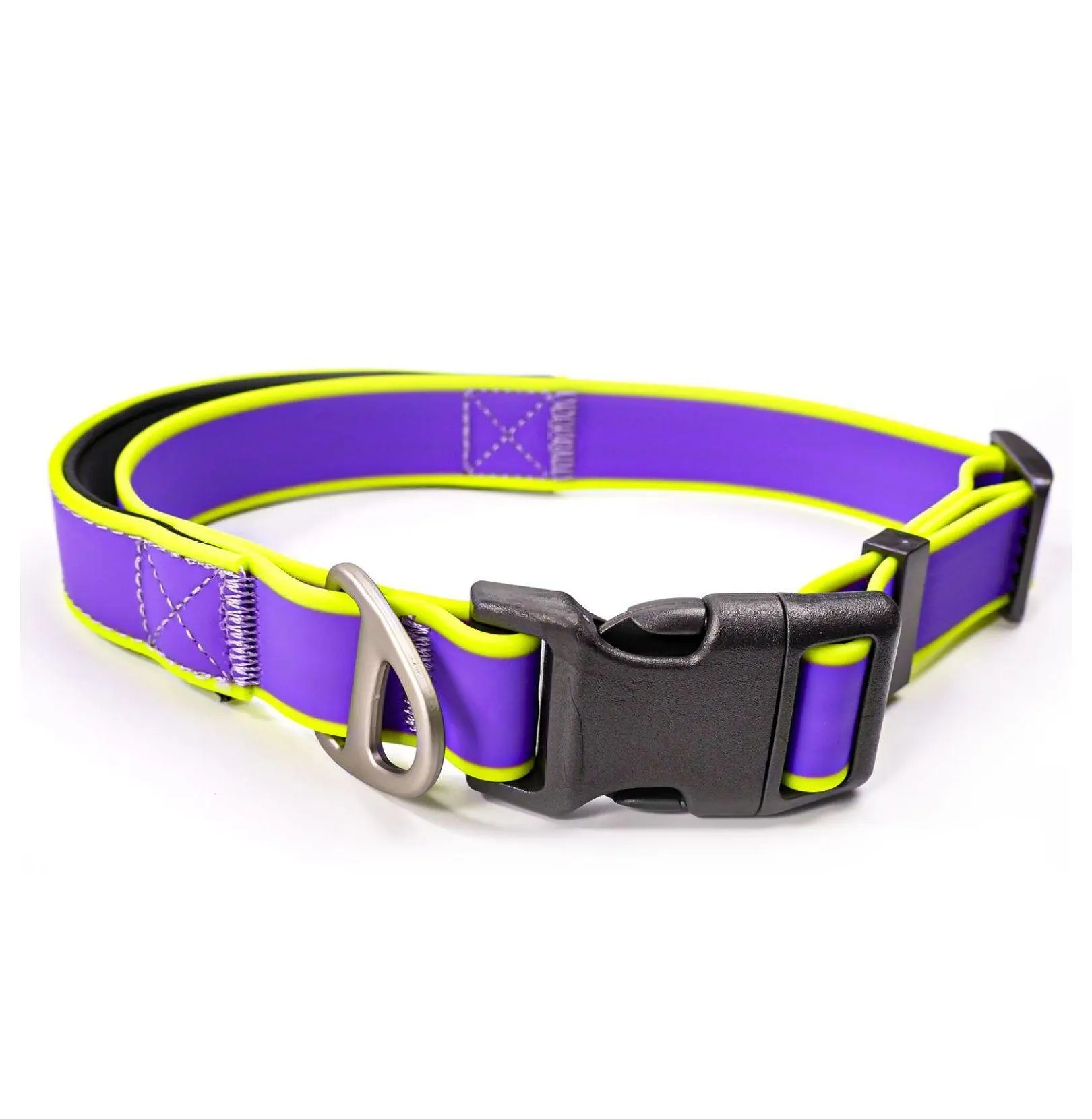 PVC Dog Collar - Odor-Proof Training Collar for Medium to Large Dogs - Quick Rinse, Non-Slip Handle, Rust-Proof D-Ring - Beach & Hiking Ready, Trainers, Breathable Inner Structure, Pvc-Coated, 20G Handle, 38-65Cm Neck Circumference