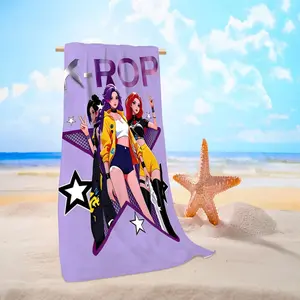 K-Pop Style Idol Pattern Beach Towel, High Absorbency Quick Dry Soft Sand Towel, Outdoor Travel Summer Towel