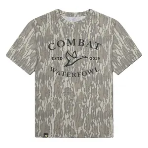 Combat Waterfowl Camo T-Shirt – Unisex Outdoor Tee in Bottomland Camo | Ultra-Soft, Breathable Cotton for All-Day Comfort