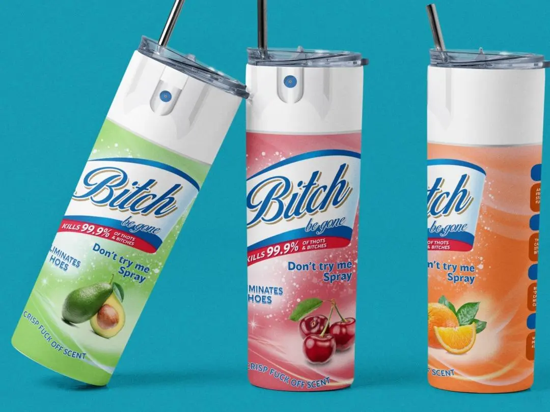 Bitch be gone spray tumbler funny humor Eww people perfect gift 20oz straight with lid and straw Drinkware Water Bottles