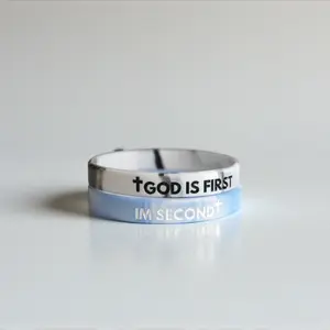 2 Pack- GOD IS FIRST BRACELET I AM SECOND Motivational Message BRACELET Religious (Set of 2 bracelets)