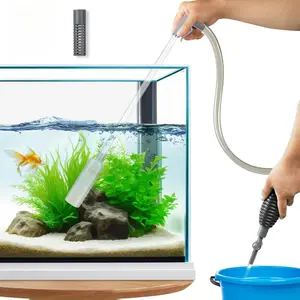 Aquarium Gravel Cleaner Siphon Vacuum, manually Operated Water Changer kit and Cleaning Tools