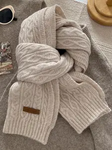 Women's Fashion Fluffy Soft Scarf Simple Casual Solid Color Shawl, Perfect Gift Choice for Autumn Winter, Warm Fashion Accessory for Any Occasion