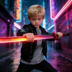 Cyberpunk Neon Sword- Rechargeable Spark Blade Sound & Fog for Rave, Cosplay & Display,Holiday Gifts In Stock Light Lucky Green St Patrick’s Day Gifts Perfect Easter Gift 2026