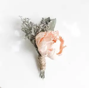 Blush Peony Boutonniere