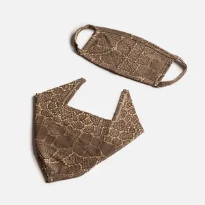 Matching Human & Dog Bandana & Face Mask - Snakeskin