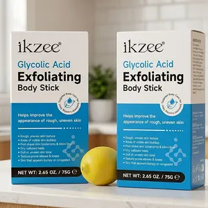 IKZEE Glycolic Acid Exfoliating Body Stick 75g – AHA/BHA + Fruit Extract Formula Targets Keratosis Pilaris (Chicken Skin) and Bumpy Texture on Arms, Thighs, and Buttocks Smooth Rough Patches. The Stick Format Makes Application Easy and Non-Messy