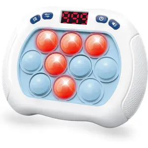 Pop Game Light Up Fidget Toy for Kids, 6 Modes LED Screen Quick Push Controller Electric Fidget Popper Game Quick Push Bubble Sensory Games Birthday Toys for Kids Lightblue