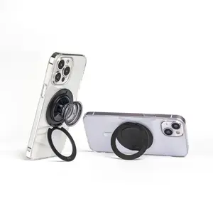 Magnetic Phone Grip Base & Foldable MagSafe Stand — 2-in-1 Detachable Holder for iPhone, Kindle & Tablets | Multi-Angle Reading & Travel-Friendly Design (Grip Not Included)