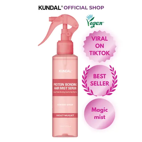 [KUNDAL] 5-in-1 Protein Bonding Mist – Instant Glossy Finish & Frizz Control, Vegan Liquid Silk Hair Serum, Heat Shield up to 450°F, Damaged Hair Repair (5.07 fl.oz)