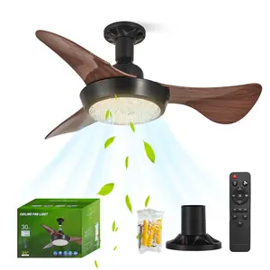 Ceiling Fan with Light, E27 Screw Base, Adjustable LED Bulb, 3 Speeds, 3000k-6000k Color Temp, Ceiling Mounted, Bedroom Use, Dimmable Lighting