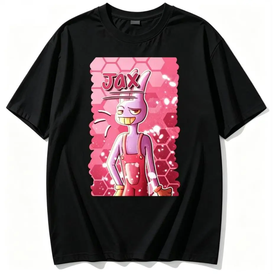 Women's Jax The Digital Circus Character Short-Sleeve T-Shirt, 100% Cotton Casual Round Neck Soft Streetwear Cartoon Fan Art Graphic Tee