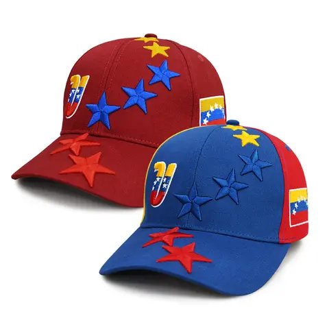 Unisex Venezuela Embroidered 5-Pointed Stars Baseball Cap - High-Quality Duckbill Fashion Snapback, Bold Flag Look, Sports Outdoor, Streetwear, Outdoor Ready, All Seasons Wear