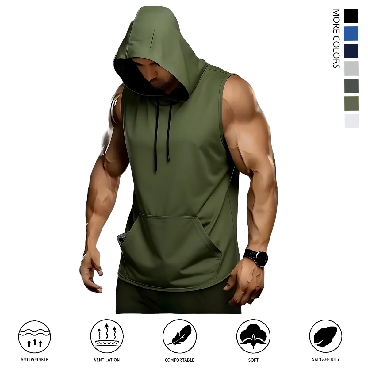 TOOTD Curated — Men’s Workout Tank Top 3-Pack Sleeveless Running Shirts with Hoodies Sports Fitness Vests Sports Vests SpringStatements, men’s tops, stylish lightweight quick-dry, suitable for summer wear TOOTD Curated — Men’s Workout Tank Top 3-Pack Sleeveless Running Shirts with Hoodies Sports Fitness Vests Sports Vests SpringStatements, men’s tops, stylish lightweight quick-dry, suitable for summer wear