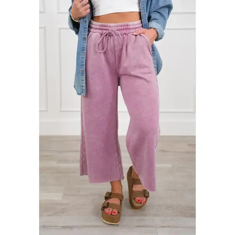 Restock!Door Buster!Acid Wash Fleece Sweatpants with Pockets