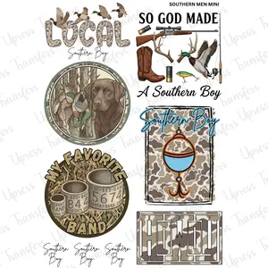 Southern Men Mini DTF Transfer Gang Sheet 24.5" wide x 36" long. Direct To Film Mini Gang Sheet