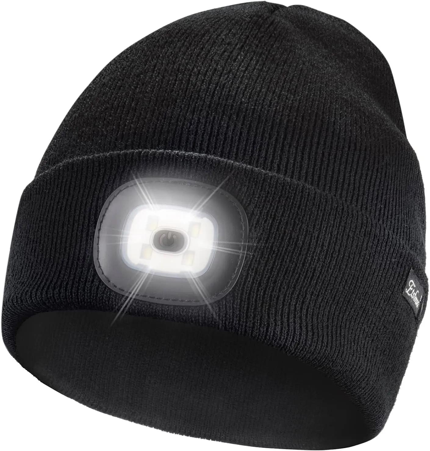 Etsfmoa Unisex Rechargeable Beanie Hat with LED Light - 3 Adjustable Brightness Settings, USB Charging, Perfect Gift for Men, Dads, and Fathers