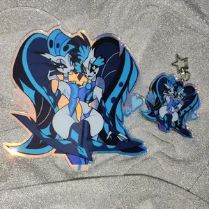 Glitz and Glam Helluva Boss Holo Acrylic Standee & Keychain Original Acrylic Handmade Cute Cartoon Anime Stand Pendant Toy Gift