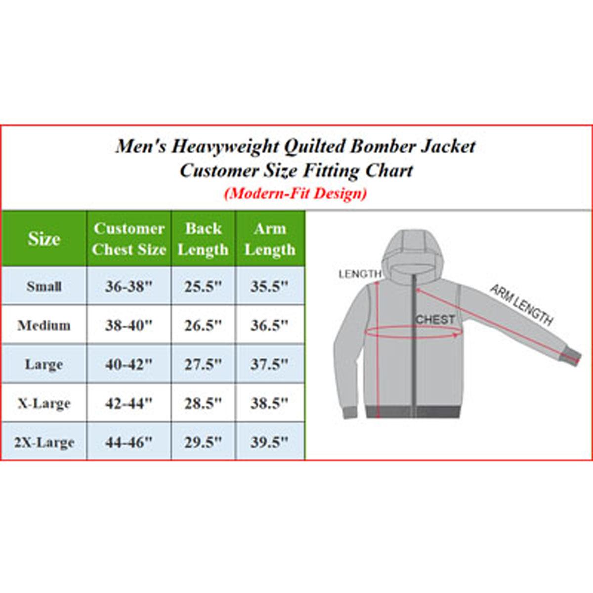 Men's Long Sleeve Quilted Bomber & Heavyweight Flight Bomber Jackets (S to 2XL)