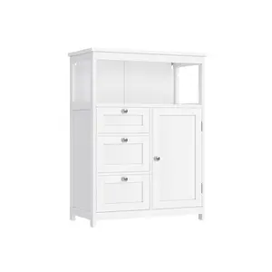 VASAGLE Bathroom Floor Storage Cabinet White