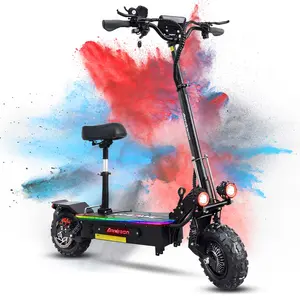 Q06PRO Fast Electric Scooter For Adults, 5600W Dual-Motor Off-Road E Scooter, 40 Miles Long Range, 45 MPH Top Speed, 11" Tires, Foldable Kick Scooter for Adults and Teens with Dual Suspension and Foldable Seat