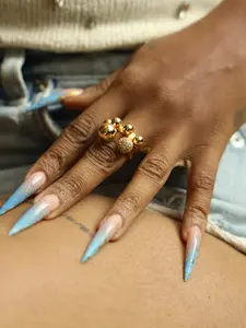 This Lady s Ring, Unique Rings, Features A Unique Spherical Design With A Smooth Surface And Adjustable Opening, Made Of Stainless Steel 18k Gold Plated, Waterproof And Anti Allergy Jewelry For Daily Use