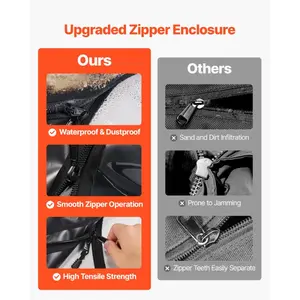 VEVOR Cab Enclosure Upper Doors, Compatible with Polaris RZR XP 1000/XP Turbo 2014-2023, Soft Upper Doors, Windproof Upgraded Zipper UTV Soft Side Window Kit, Work with Side Mirrors and Windshields