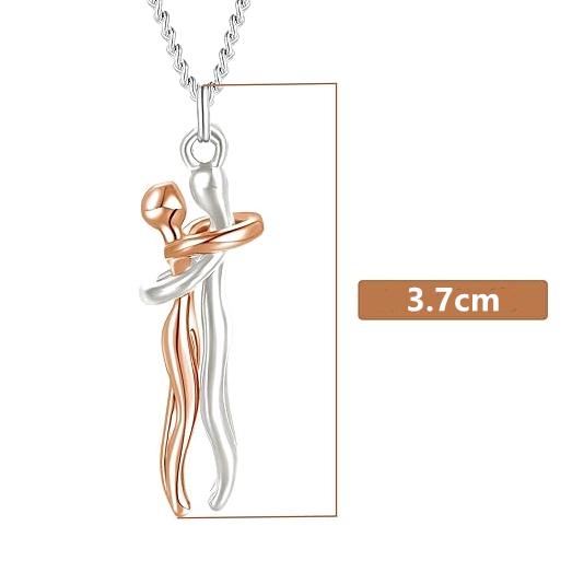 Mundoven Hug Soulmate Couple Promise Cute Pendant Necklace Jewelry Valentines Day Gift for Boyfriend and Girlfriend Women Men Him Her Wife Mom Dad Daughter Son Sister