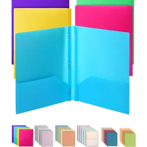 - Folders with Pockets and Prong with Fasteners, 2 Pocket Folder, 3 Prong Folders, 5 Pack, Plastic