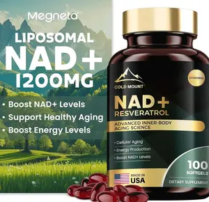 Liposomal NAD+ Supplement 1200mg with Trans Resveratrol - Boost NAD+ Levels, Energy & Anti-Aging Support - Vegan, 100 Softgels