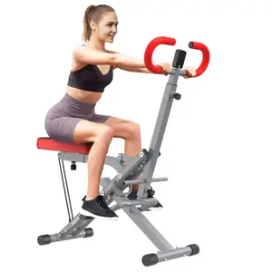 Squat Machine for Home Gym, Foldable Squat Assist Trainer for Glutes Workout, Squat Rowing Machine with Adjustable Resistance and Optional Full Motion, Squat machine for Women, Silver