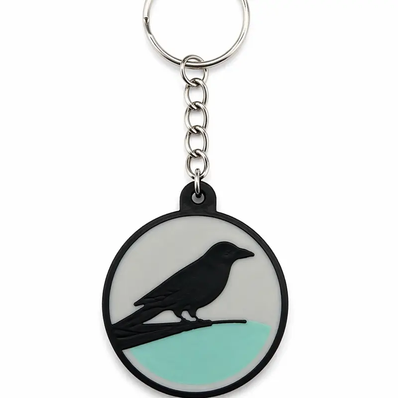 Modern Crow Keychain – Minimalist Charm