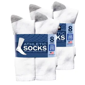 Blue Ribbon Kirkland Signature Men's Athletic Socks (8 Pairs) - White, Large