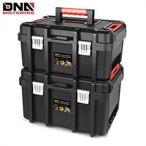 ‎2pcs Tool Boxes Set - Lockable Organizer Storage Portable Toolbox with Removable Tray for Workshop Garage & Household, Large Capacity