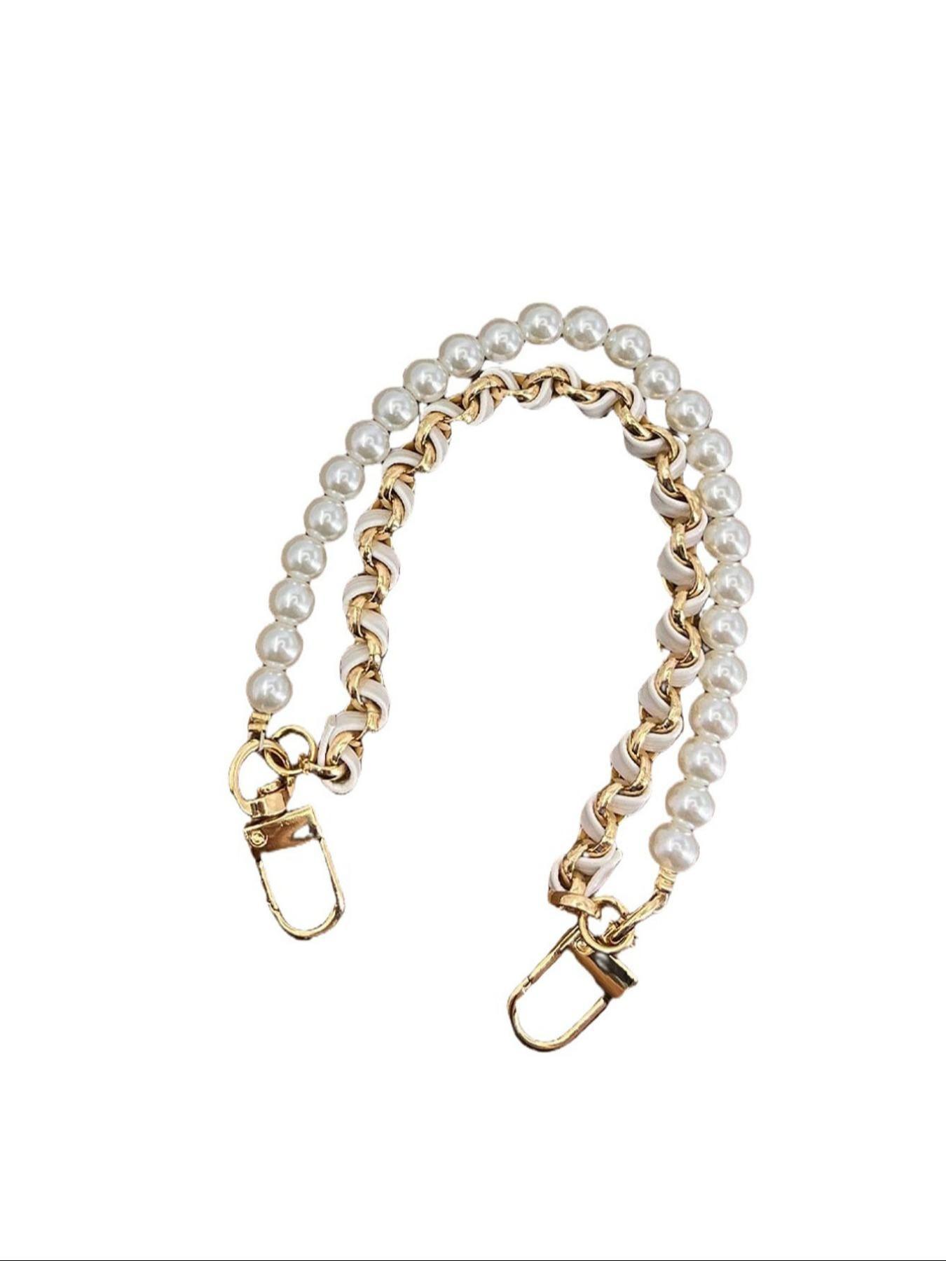 Fashionable Solid Color Pearl Extended Chain, Fashionable Chain Strap, Stylish Bag and Handbag Accessory for Everyday Use, Trendy Mobile Chain, Phone Lanyard