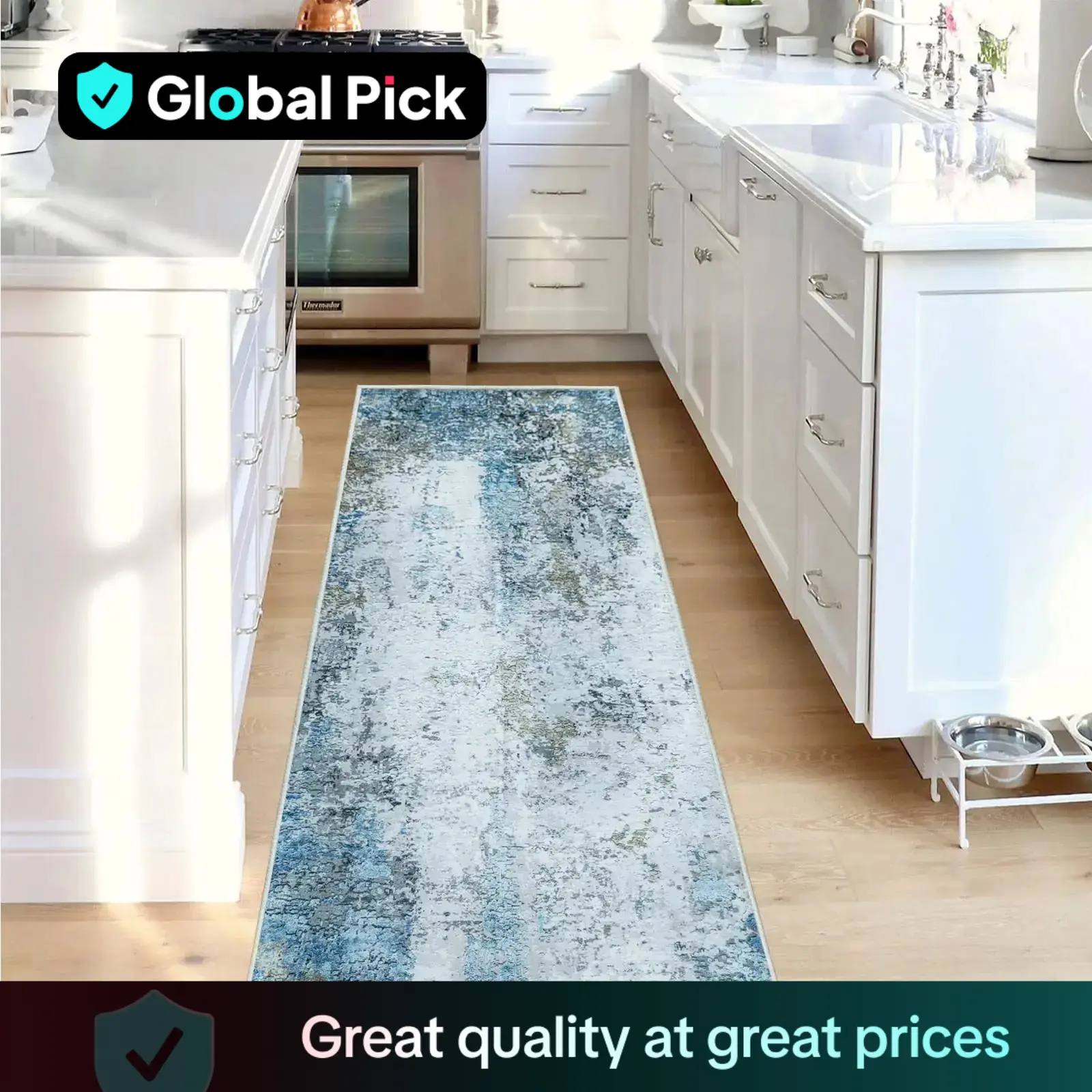 Household Modern Large Rug, 1 Count Abstract Pattern Soft Hallway Runner Rug, Non-slip Durable Decorative Carpet for Kitchen Home, Dad Gifts for Fathe