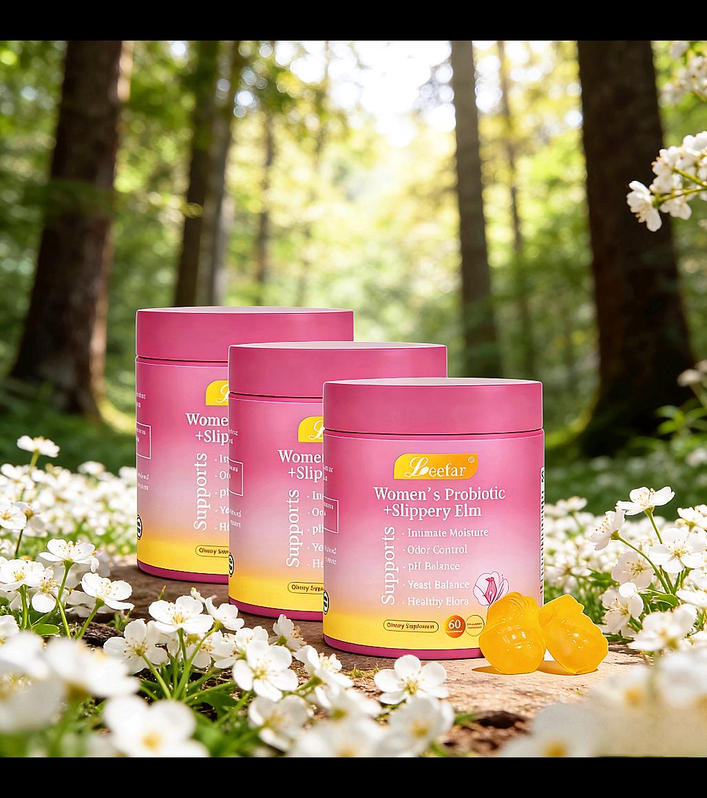 Her Juicy All‑in‑One Probiotic Gummies – Slippery Elm, Prebiotics & Lactobacillus for Women’s pH Balance & Dryness Comfort – Hawaiian Pineapple 60 Count