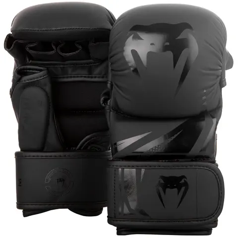 Venum Challenger 3.0 Sparring Gloves - Black MMA Sports Gloves with Hook & Loop Adjustable Body Protection, Neoprene Interior for Fight Training, Better Protection