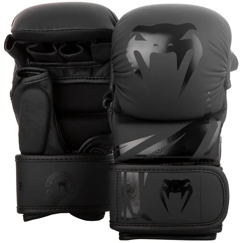 Venum Challenger 3.0 Sparring Gloves - Black MMA Sports Gloves with Hook & Loop Adjustable Body Protection, Neoprene Interior for Fight Training, Better Protection