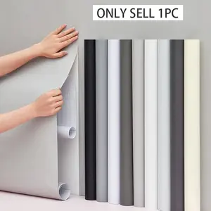 1-roll solid color self-adhesive moisture-proof dormitory home wall self pasting bedroom background wall sticker renovation wall sticker, available in multiple colors and lengths, suitable for wallpaper renovation in living rooms, bedrooms, and walls.